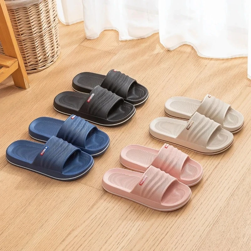 Summer EVA Slippers Women Men ventilate Soft Thick Sole Non Slip Bathroom Slides Indoor Outdoor Beach party Casual Home Sandals