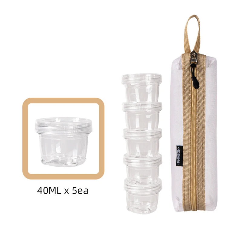 

Camping Spice Kit Portable Travel Spice Container Bag With 5 Clear Seasoning Bottles Travel Spice Holder Condiment Container Set