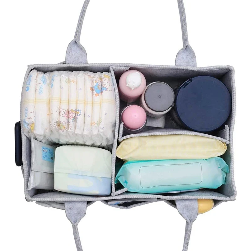 Multi-functional felt nappy bag new felt nappy storage bag Newborn Nursery Bags Infant essentials Foldable Felt Nappies Organize