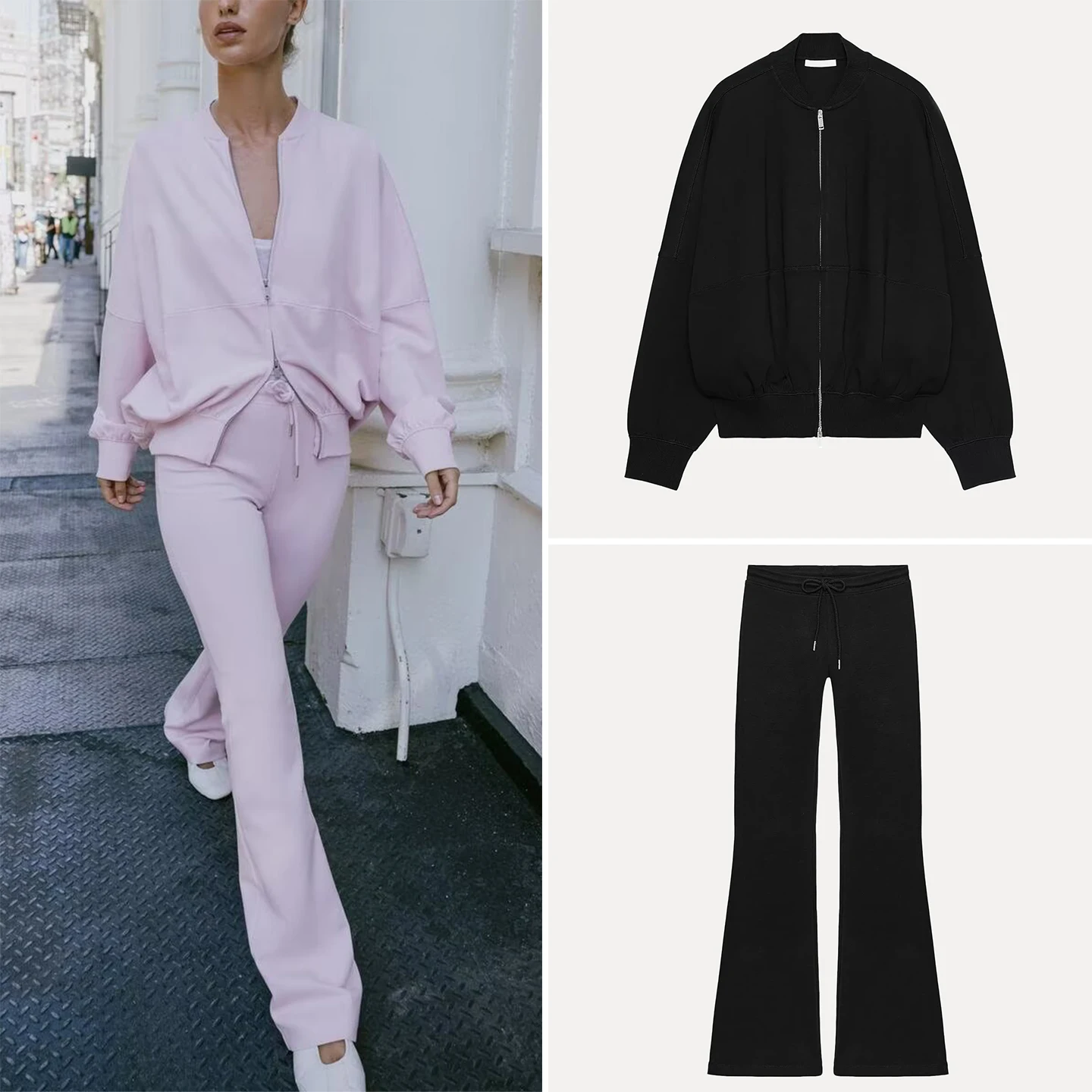 

Z2202, осенний новый женский комплект Faion Pilot Jaet, верхняя одежда и расклешенные брюки, повседневный комплект для взрослых женщин на четыре сезона