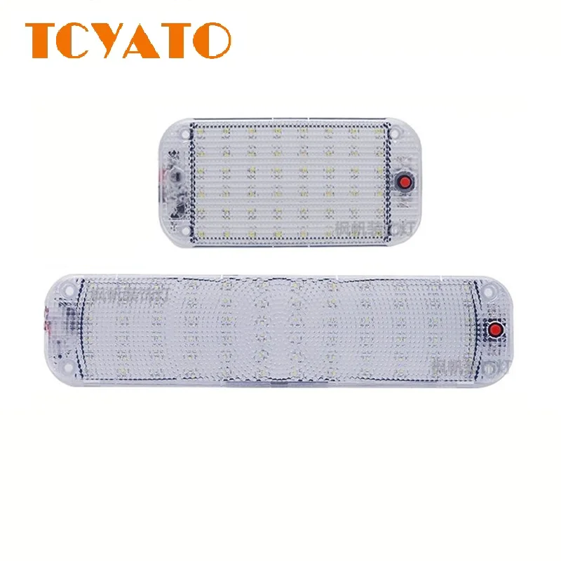 

TCYAO 12 В 24 В 72 светодиода внутренняя полоса света автомобиля с переключателем светодиодная лампа салона автомобиля для кемпера, автобуса, дома на колесах, лодки