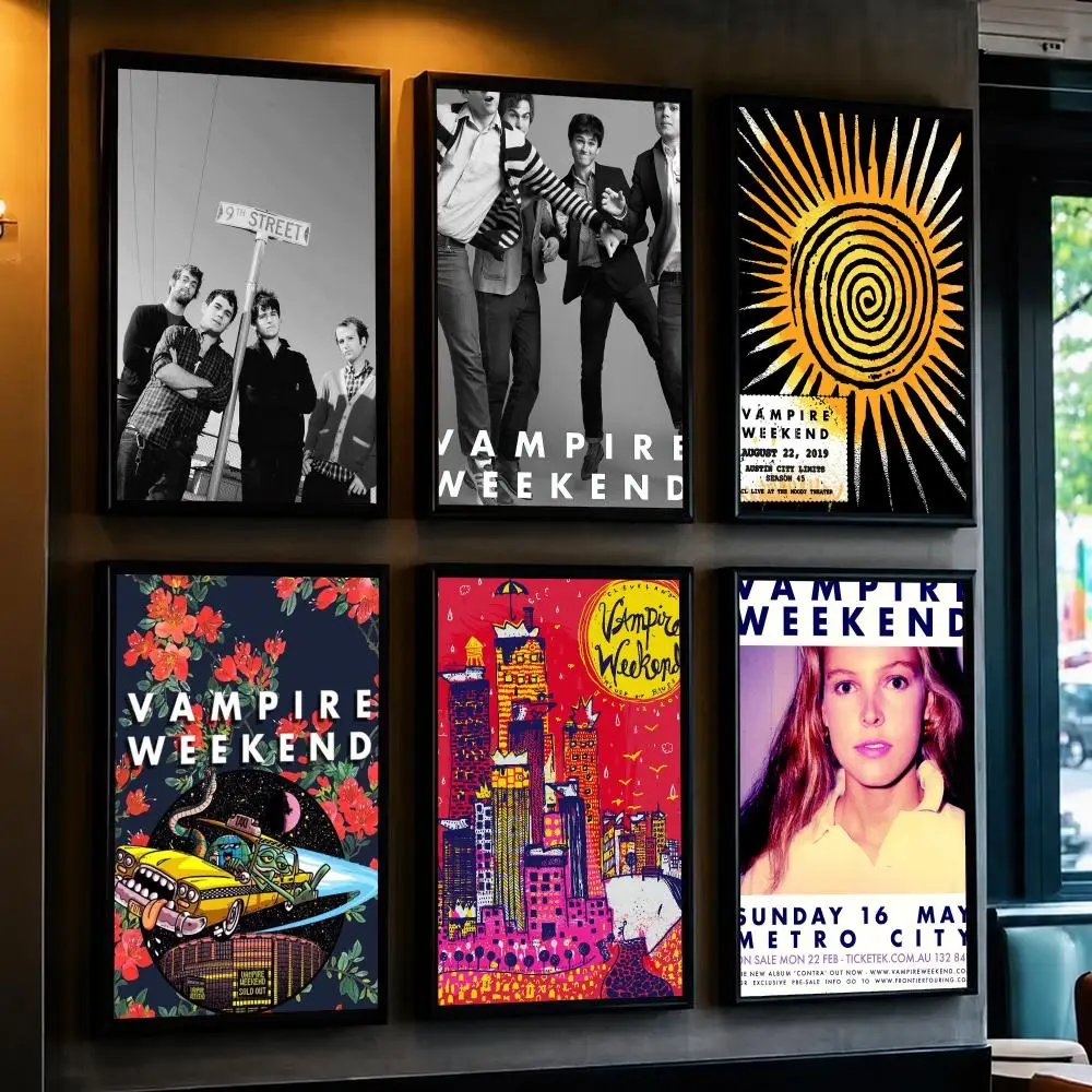 band V-Vampire Weekend-D Poster Decorative Wall Art Sticker for Cafe Office Bedroom and Living Room