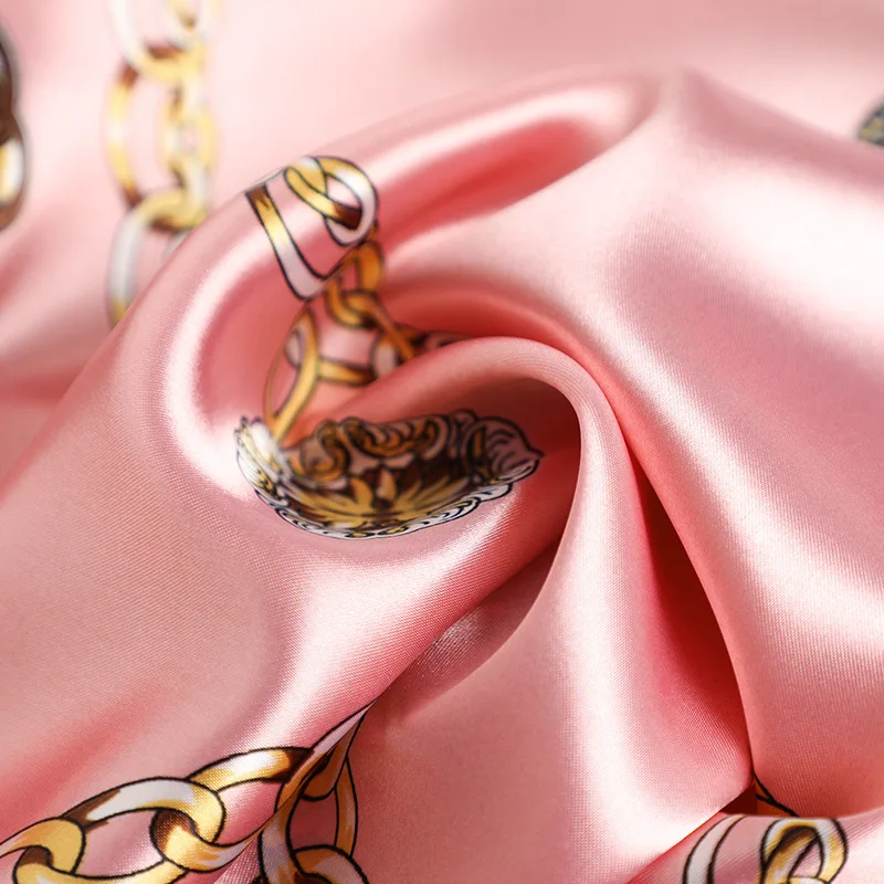 Square Silk Scarves Women 90*90cm Satin Hijab Scarf Muslim Female Chiffon Shawls And Wrap Hair Head Scarves Pareo Bandanna
