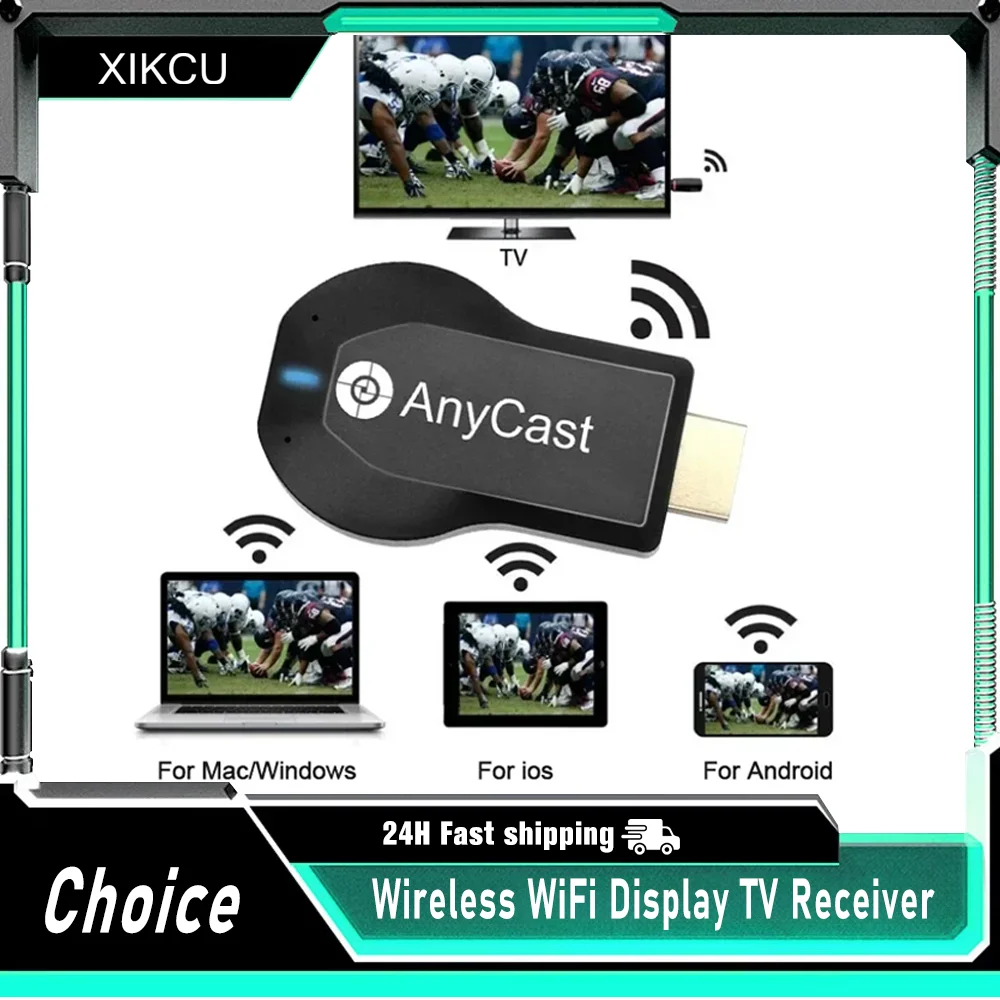 1080P Wireless TV Stick Wifi Display Receiver Stream HDMI-compatible Mirror Screen Android TV Dongle