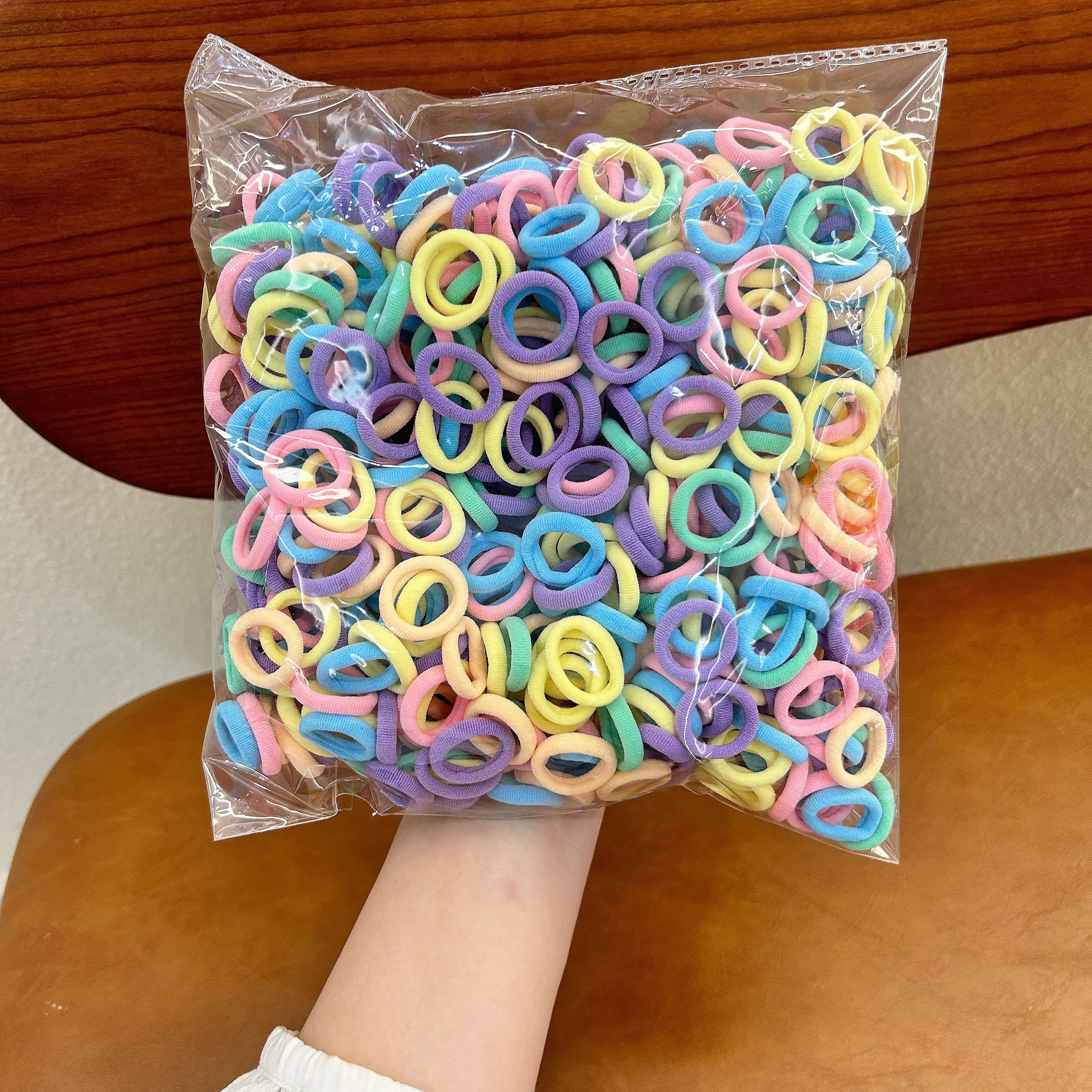 100/200/500pc Kinder Haar Zubehör Mit Hoher Elastizität Modische Nylon Haar Seil Einfache Grundlegende Stirnband – Detail 6