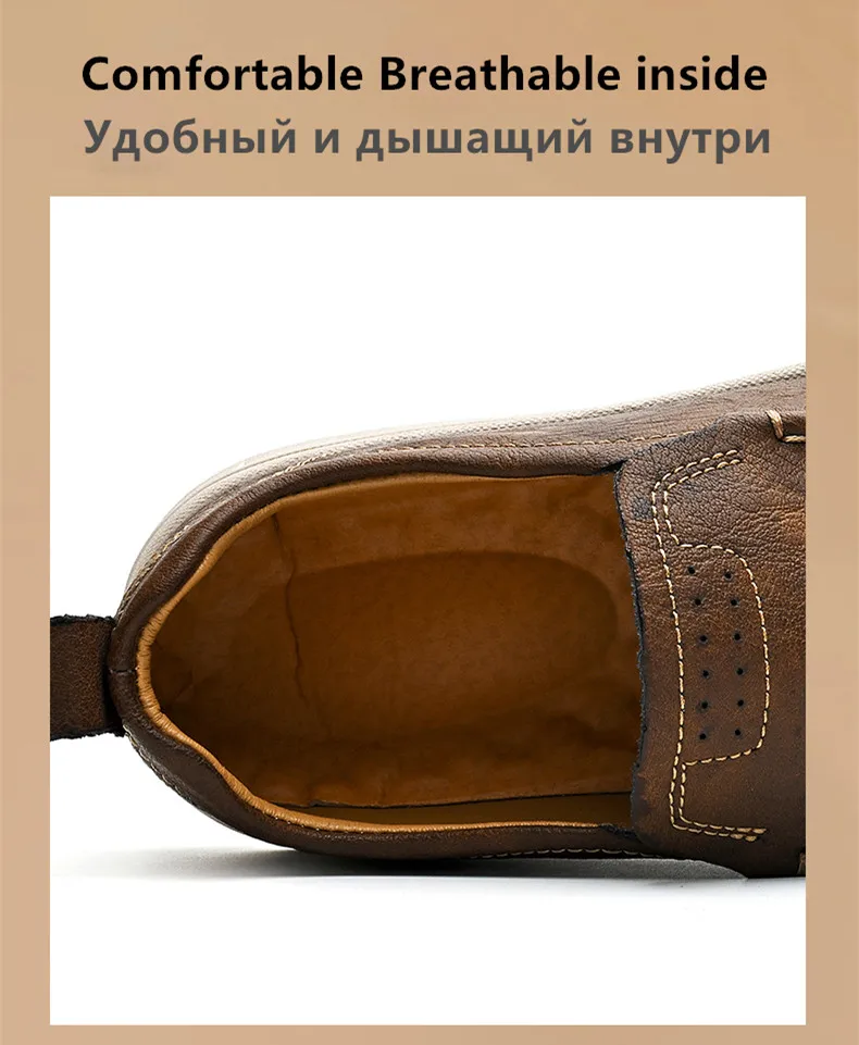 Neue Leder männer Müßiggänger Luxus Männer Casual Schuhe Mode Leichte Fahren Schuhe Atmungsaktive herren Schuhe Handgemachte Flache Schuhe – Detail 7