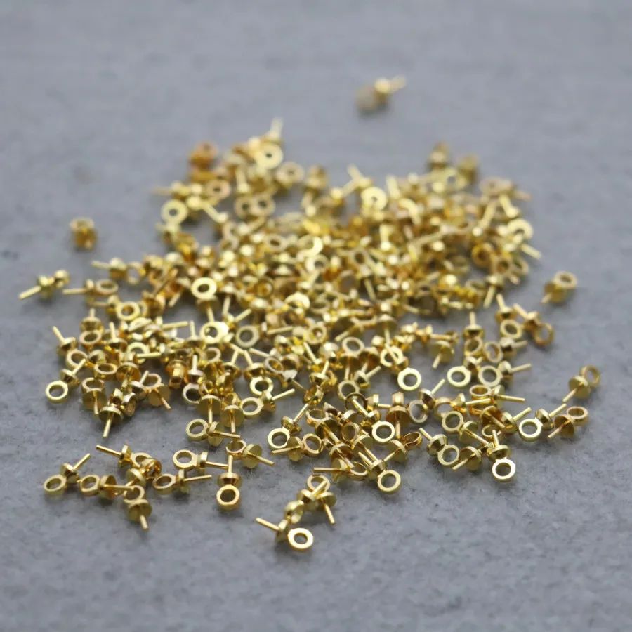 10PCS Hardware DIY Gold-Color Fittings For Accessory Earplugs Metal Boutique Accessory Buttons Snaps Women Jewelry Making Design