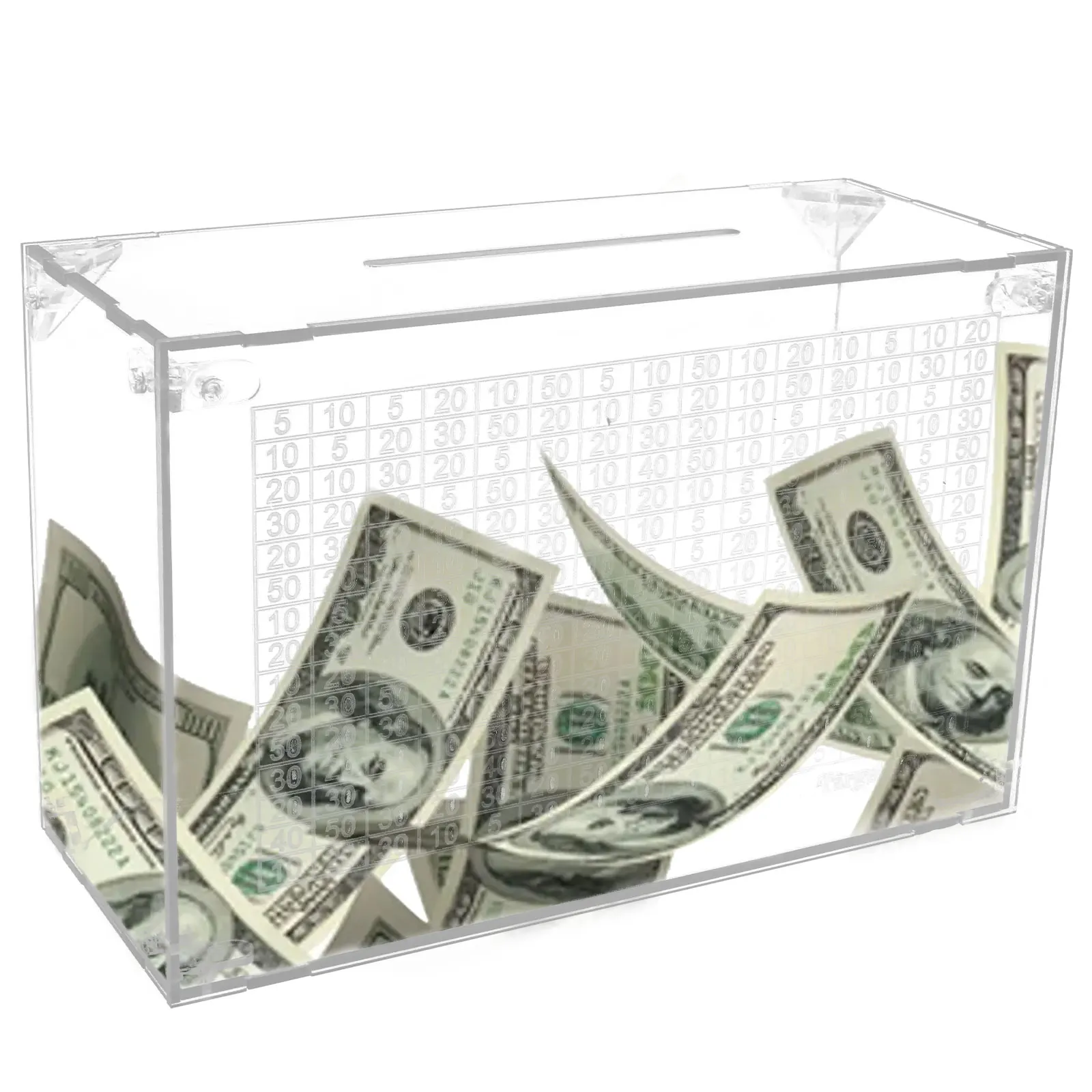 Acrylic Money Box Clear Money Saving Box Practical Money Box Piggy Bank Easy to Use Acrylic Money Saving Bank 7.87×5.7×2.99 Inch