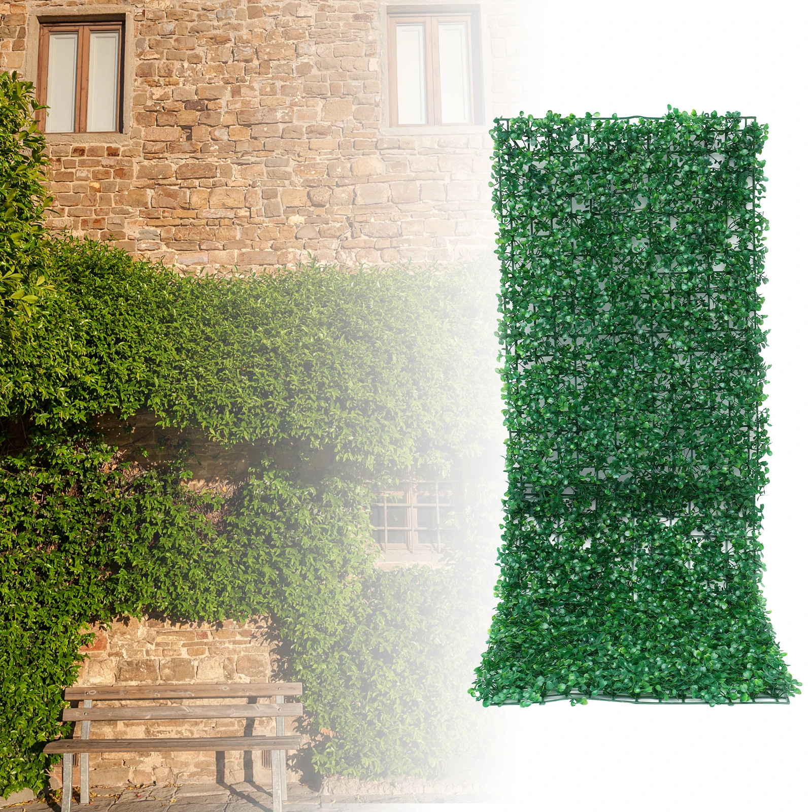 Imagem -02 - Artificial Buxo Parede Hedge Mat Grama Cerca Gramado Verdura Fundo para Decoração Exterior Interior 60x40cm 12x