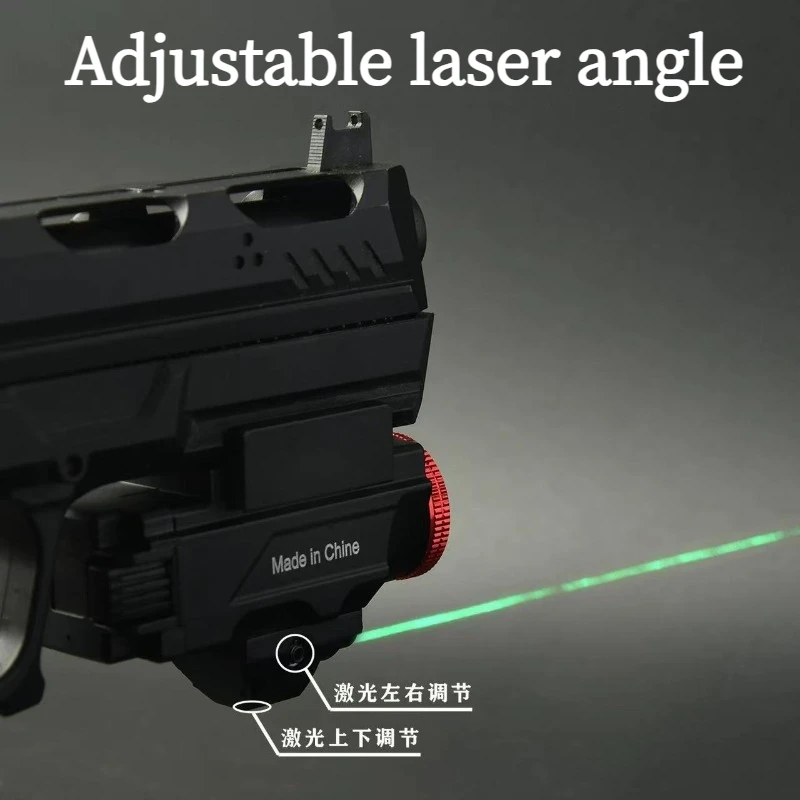 Tactical Outdoor Light, Rechargeable Metal Under-mount Laser Torch, Red/green Laser with Strobe Mode, Compatible with 20mm Rail