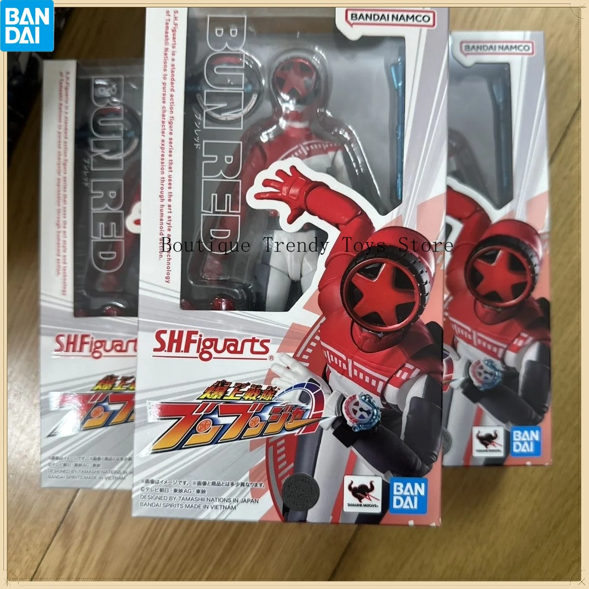 Bandai Genuine SHF Bakuage Sentai Boonboomge BUN RED Anime Action Figure Joints Movable Collectible Model Toys Gift