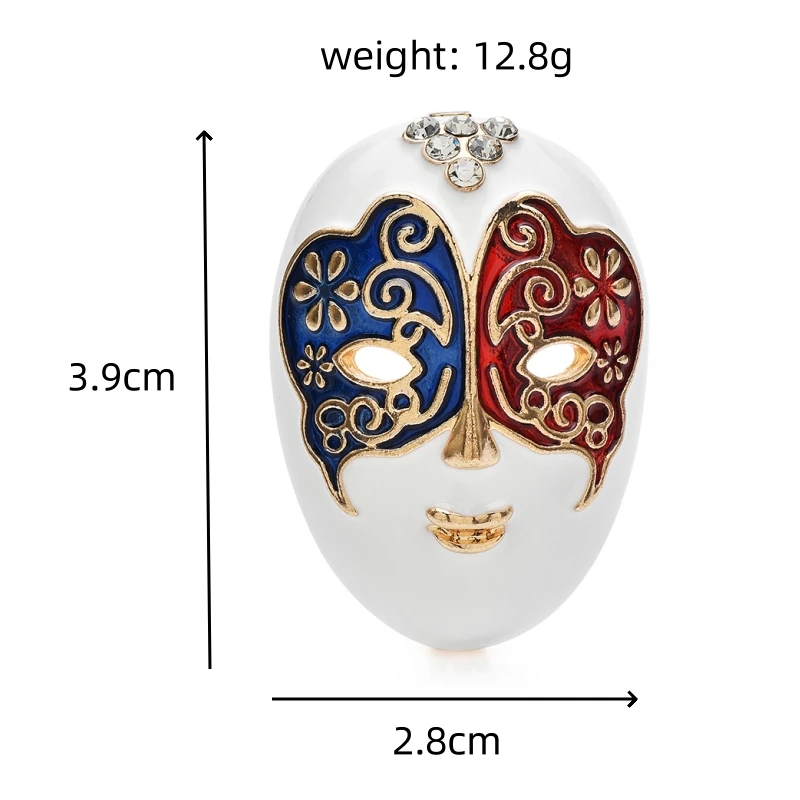 Wuli & baby المينا الوجه دبابيس للنساء الرجال 2-color الفن الوجه حفلة عادية بروش دبابيس الهدايا