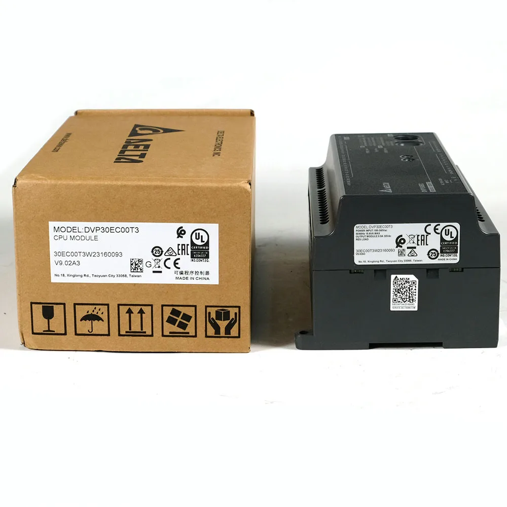 الأصلي دلتا DVP30EC00T3 PLC EC3 سلسلة 100-240VAC 18DI 12DO مخرج الترانزستور في الصندوق