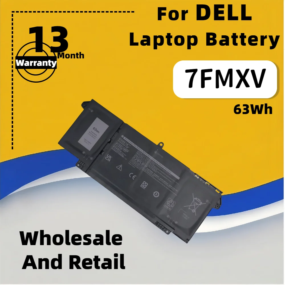 

FRLESUI 7FMXV 9JM71 Laptop Battery For DELL Latitude 5320 7320 7420 7520 Series HDGJ8 MHR4G TN2GY 4M1JN 1PP63