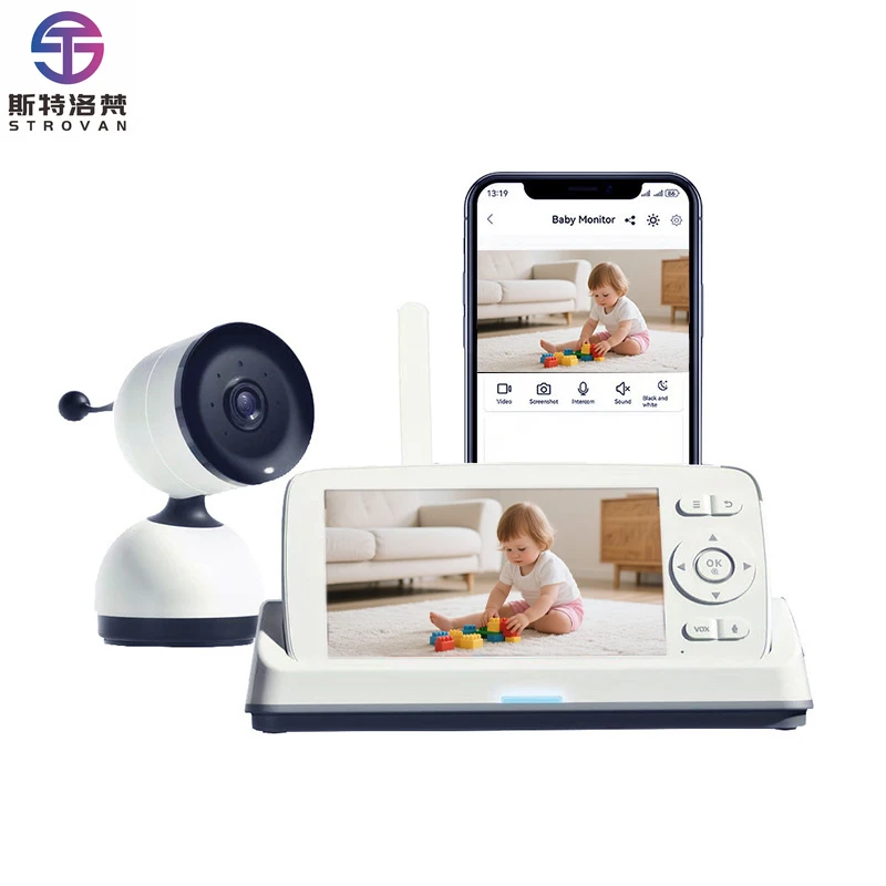 

3500mAh Charging Base 1080P LCD Video Screen Baby Night Vision Lullabies Smartphone APP Baby Camera