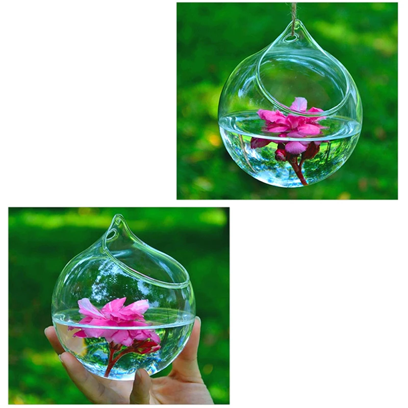 Creative Clear Hanging Ball Glass Flowerpot Office Garden Decor Flower Planter Vase Terrarium Container Landscape Bottle