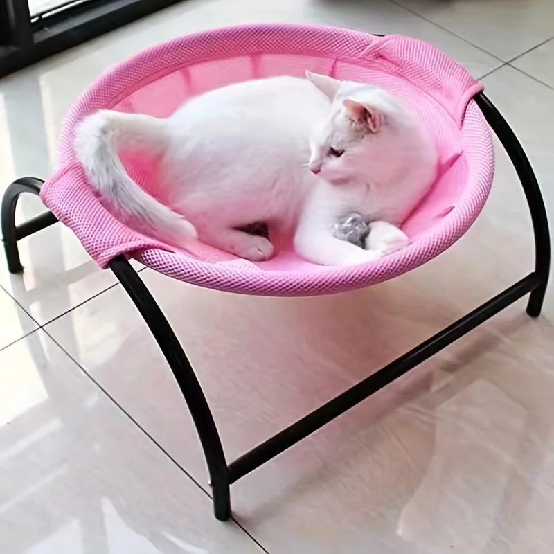 Summer Ventilated Cat and Dog Hammock – Breathable Mesh, Prevents Overheating, Raised Pet Bed, Removable and Machine-Washable,