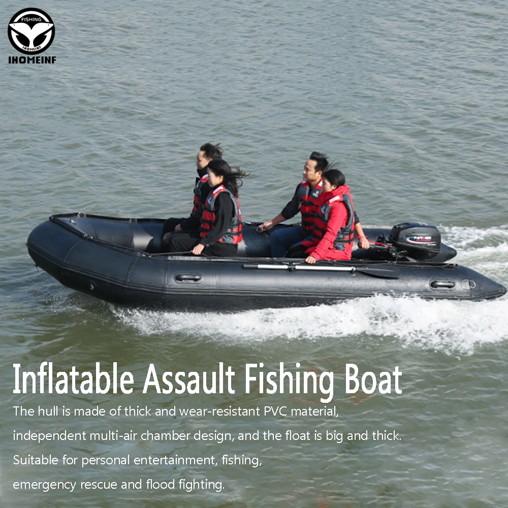 1.2MM PVC Anti-collision PVC Assault Boats Inflatable Boat With Aluminum Floor Sea Fishing Speed Raft Kayak Rowing Accessories