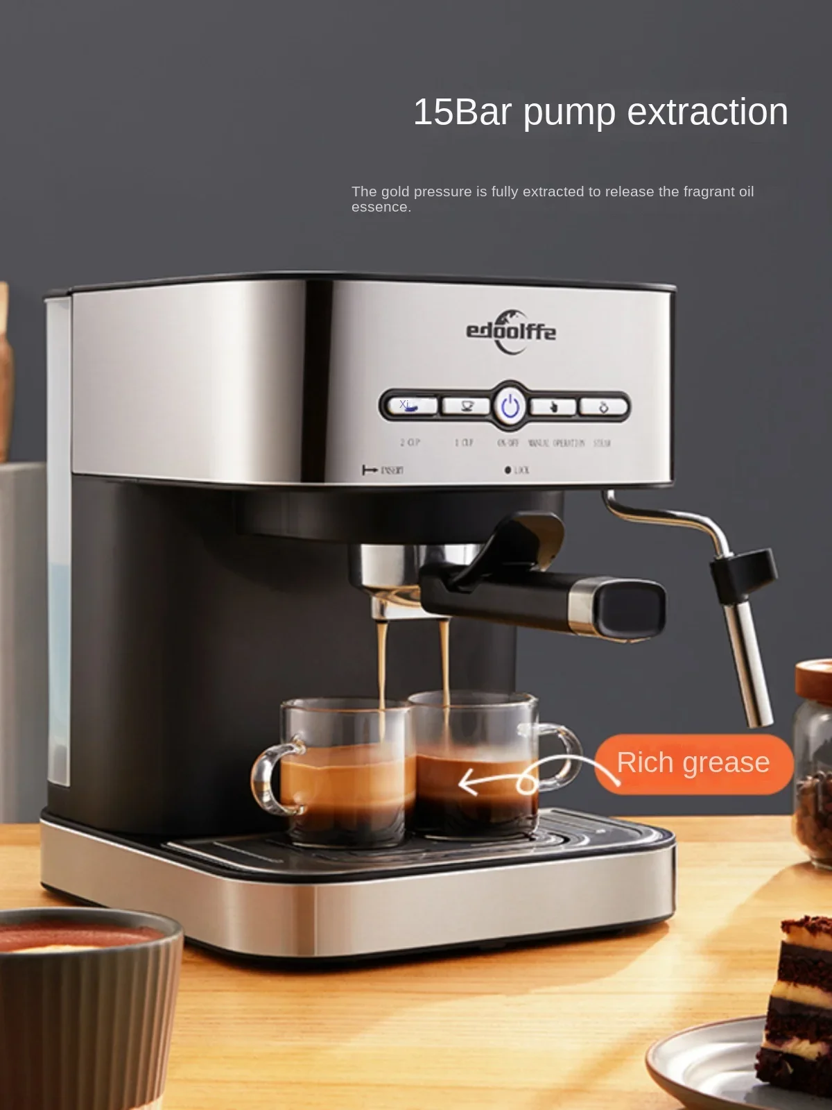 Fxunshi/Huaxunshi Coffee Machine Small Home Full Semi Automatic Italian Concentrate Integrated Machine Steam Brewing