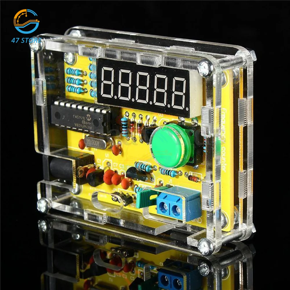 DIY Kits 1Hz-50MHz Crystal Oscillator Frequency Meter Tester 5 digits display Digital Frequency Counter module with Acrylic Case