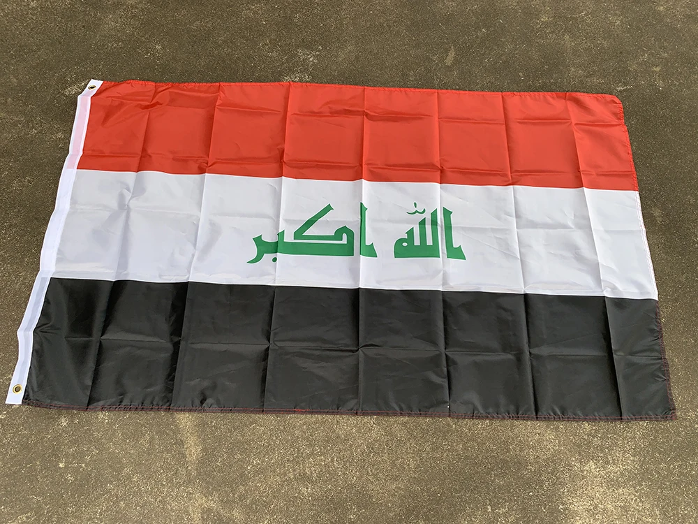 Z-ONE FLAG Iraq  flag 90 x 150cm  polyester hanging  3x5 ft  Iraq flags Home Indoor Outdoor decoration Decoration Banner