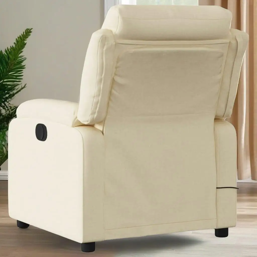 

Cream Massage Recliner - Cozy Fabric Comfort & Relaxation