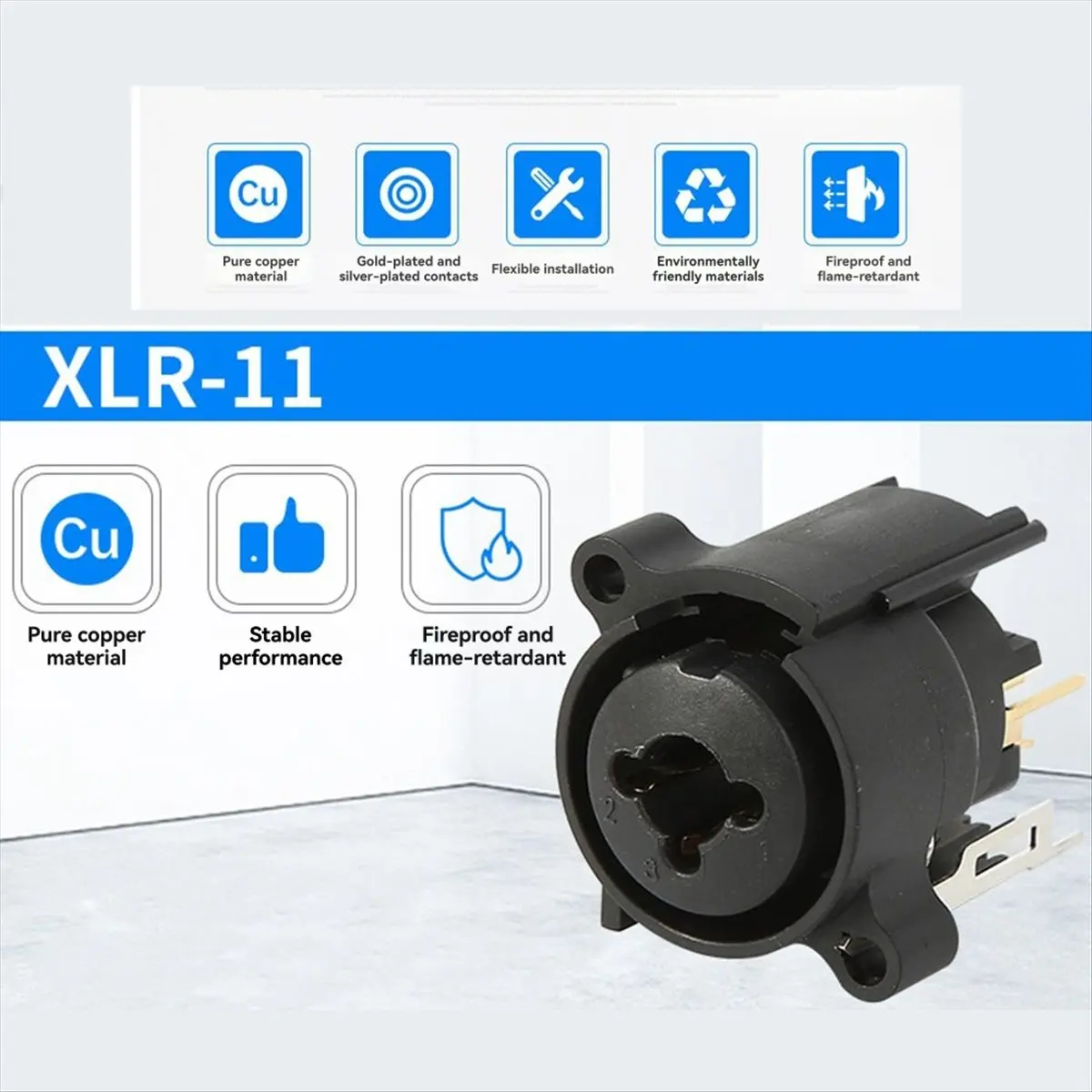 DTC5 XLR-11 Socket XLR Audio Socket Amplifier Socket Female Parts Audio Balance Combination Socket