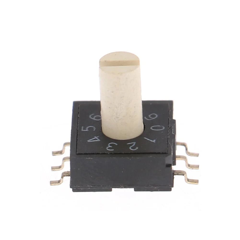 RM3HAF-10 Rotary For Dial Switch 10 Position Coding Selector with 3:3 Terminal Configuration Optimized for Compact PCB Layouts