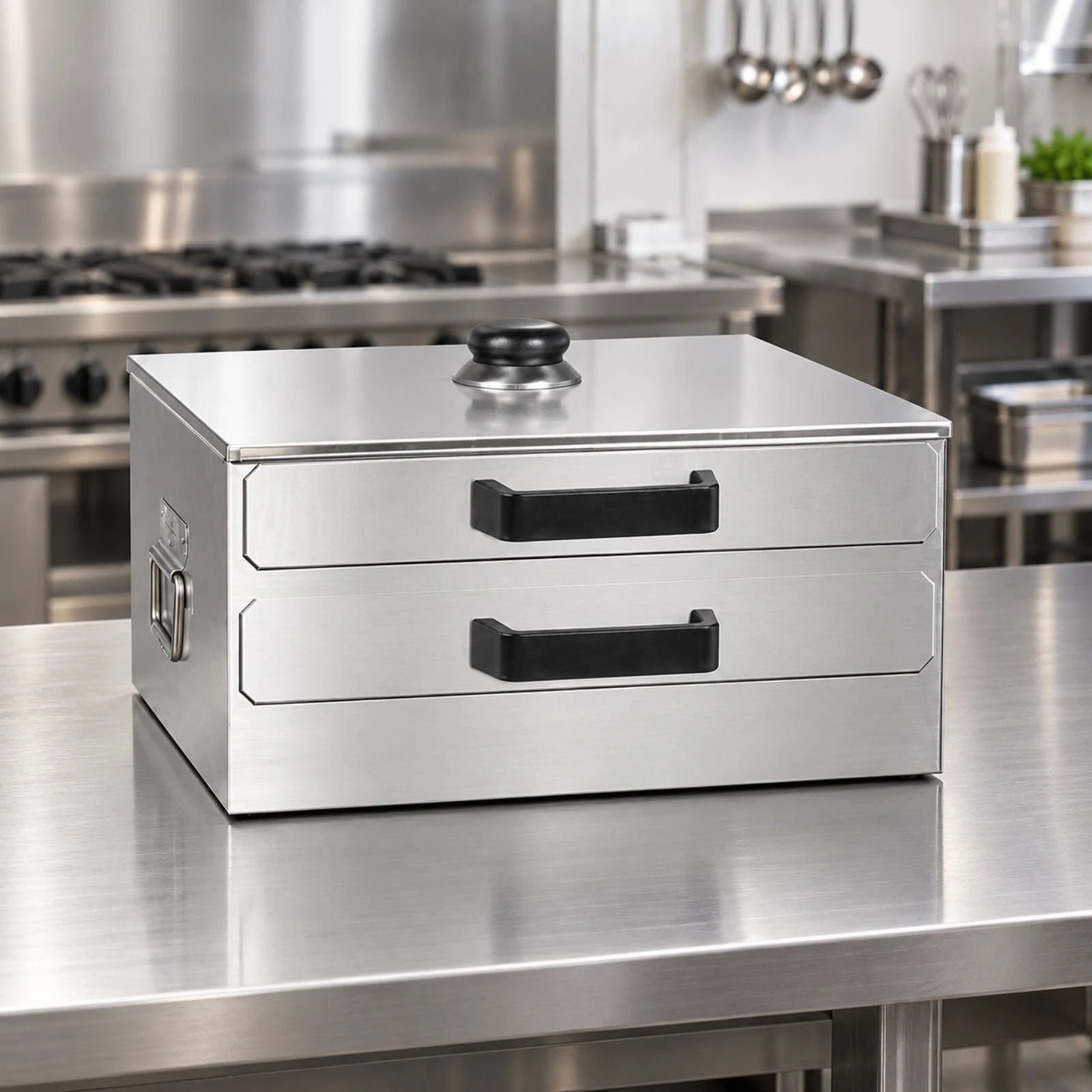 Steamed Sum Steamer Compact Stainless Steel Steam Cabinet with Two Cooking Compartments for Small Food Prep Areas