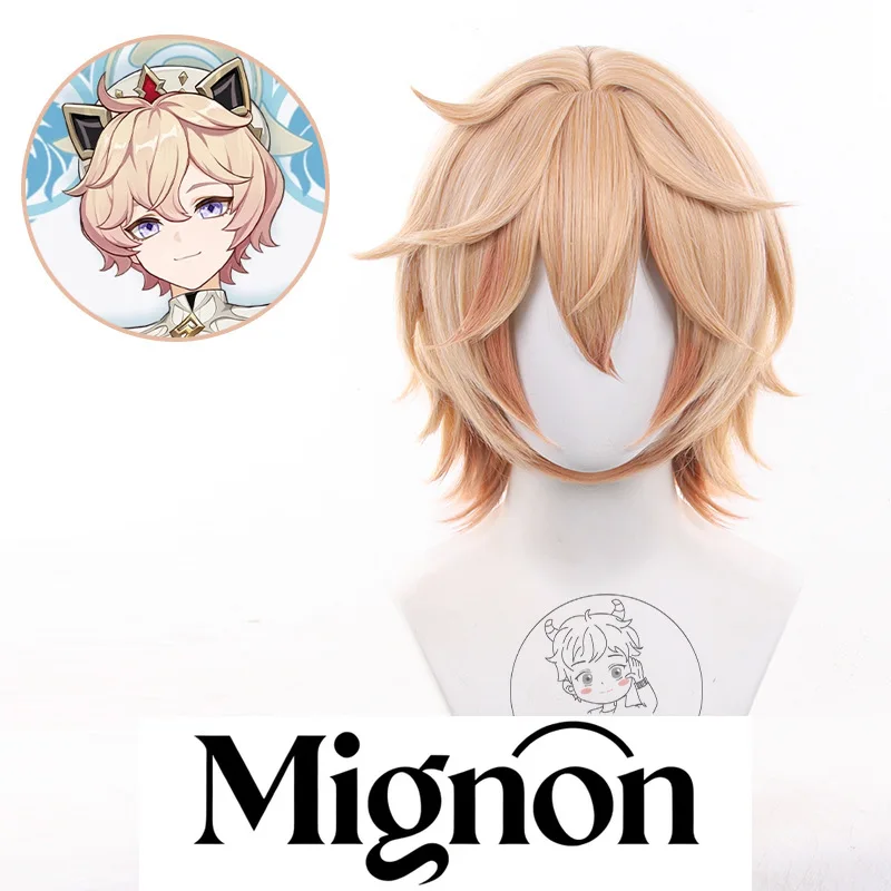 

Genshin Impact Mondstadt Talia Cosplay Wig Scalp Top Gradient Flipped Short Hair Halloween