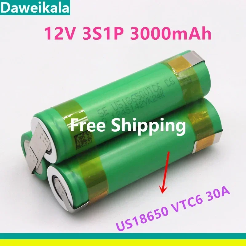 

Новинка 12 в-25 в US18650 VTC6 3000 мАч 30 А для шуруповерта 12,6 в аккумулятор со сваркой фототройник 3S1P 12,6 в батарейный блок (на заказ)