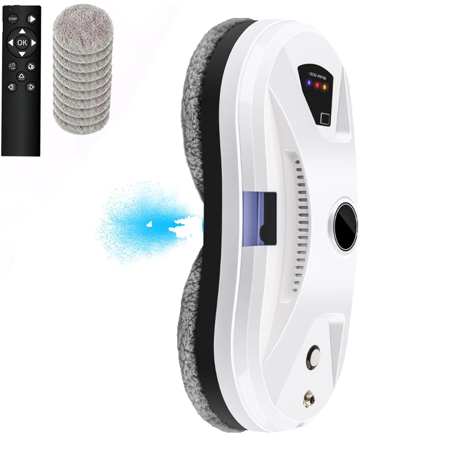 5600Pa Starker Saugkraft-Fensterputzroboter, Ultraschall-Autosprüh-Glasreiniger mit Fernbedienung, Intelligente Z-Pfad-Planung, Absturzsicherungssystem für Hochhäuser, Inklusive 10