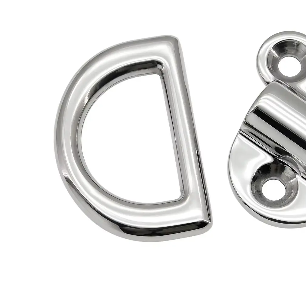 4PCS 6/8/10mm Folding Pad Eye Lashing D Ring Tie Down Anchor Point Marine Trailer Truck Heavy Duty And High Strength Tie