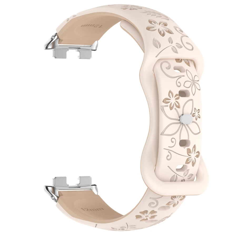 2-kleuren Gegraveerde Bloemen Band Voor Huawei Band 11/11 Pro Sport Polsband Correa Band Voor Huawei Band 11 11 Pro armband