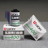 1-10 rollos CHINA LUCKY SHD 400 135 película blanca y negra 36 hojas con código DX exposición ISO 400 para cámara de película Kodak Fuji 35mm