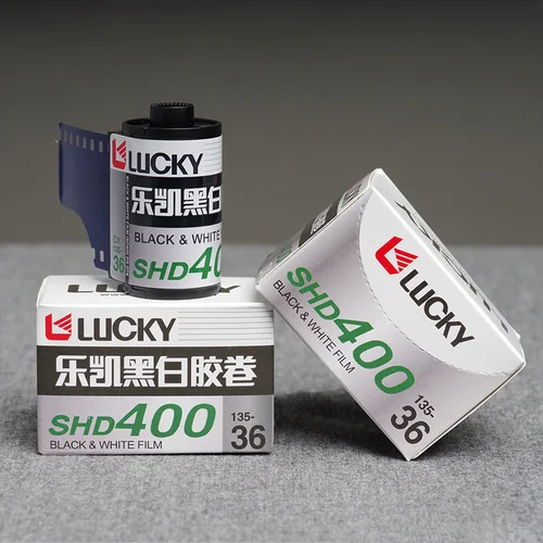 1-10 rollos CHINA LUCKY SHD 400 135 película blanca y negra 36 hojas con código DX exposición ISO 400 para cámara de película Kodak Fuji 35mm