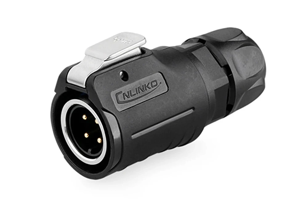 shengyu CNLINKO M16 10A DC AC Power supply cables Connector Waterproof IP68 4 pin metal and plastic LED Lighting Plug Socket