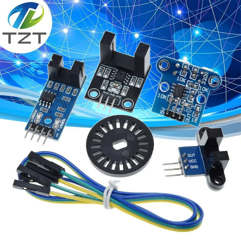 TZT Photoelectric Beam Speed Sensor Module 3.3V-5V Slot-Type Optocoupler Tacho-Generator Counter For Arduino/51/AVR/PIC Diy Kit