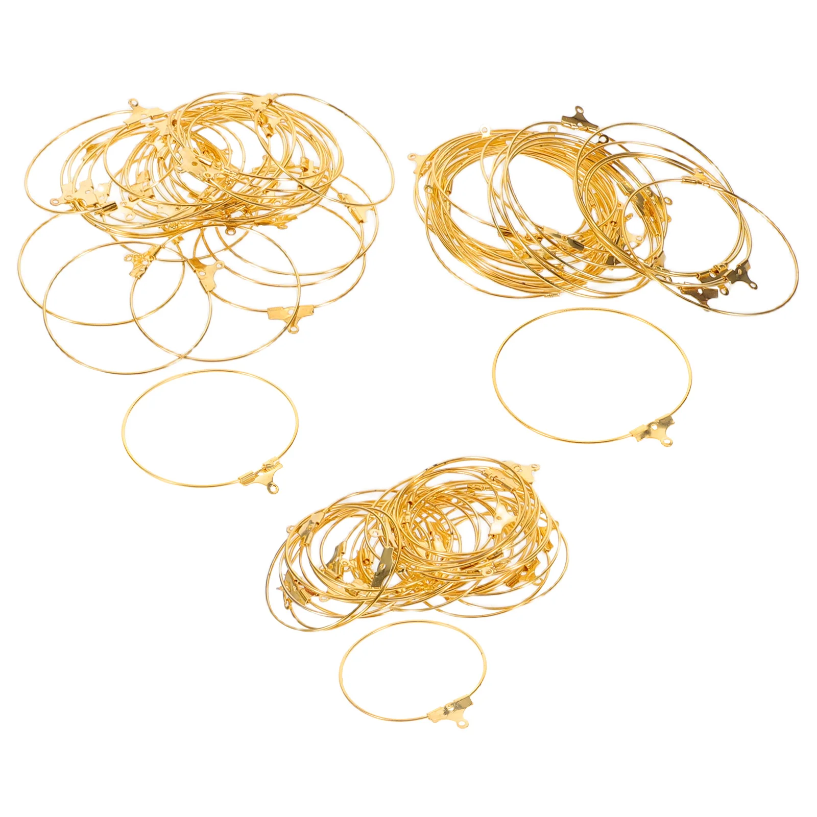 

Набор деталей для изготовления ювелирных изделий из 90 шт.: большие круглые серьги-кольца, фурнитура для проектов «сделай сам», железные разъемы для сережек, гладкая отделка, большие