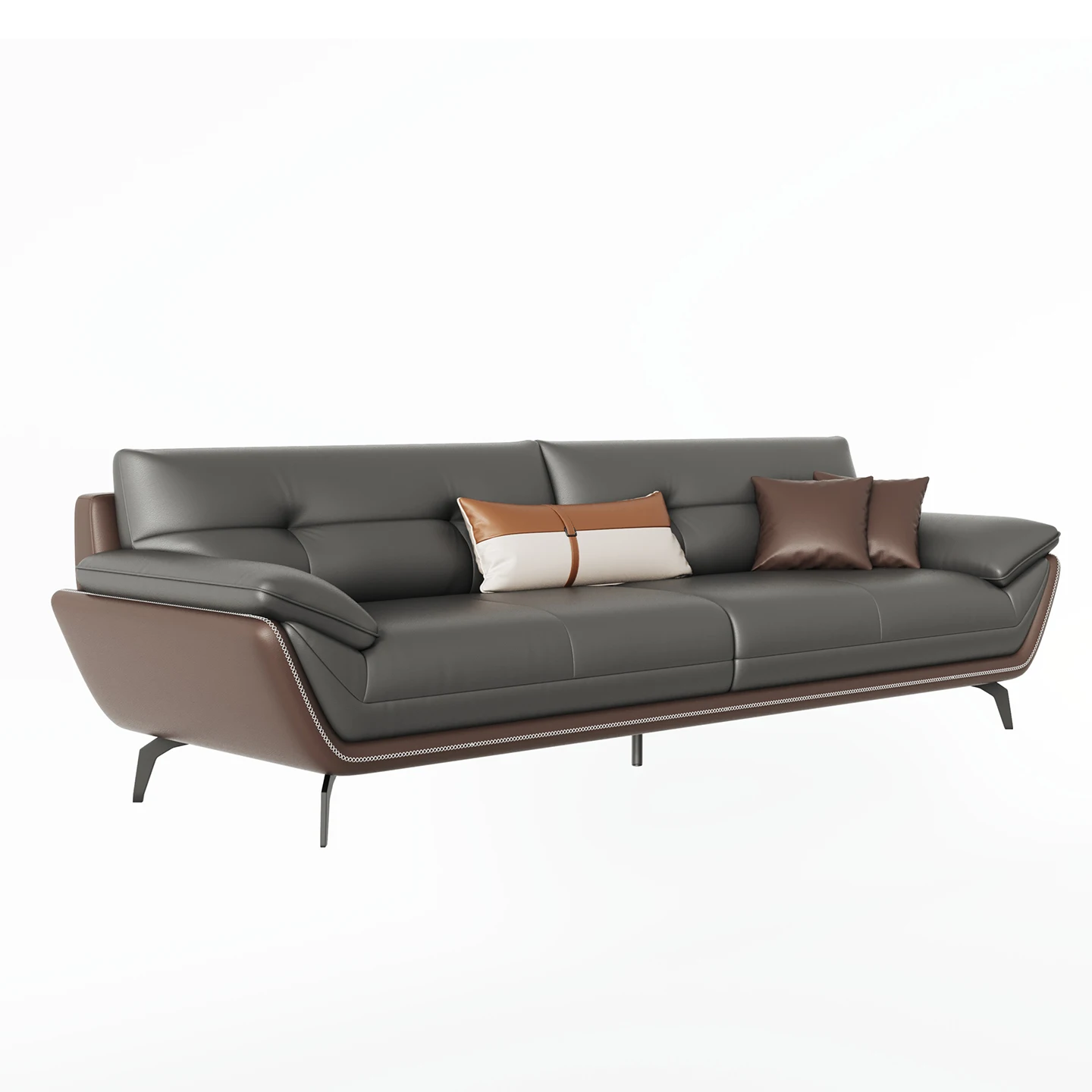 

@#3-Seater Reclining Furniture Modern Home Office Leisure Set Comfortable for Business Reception