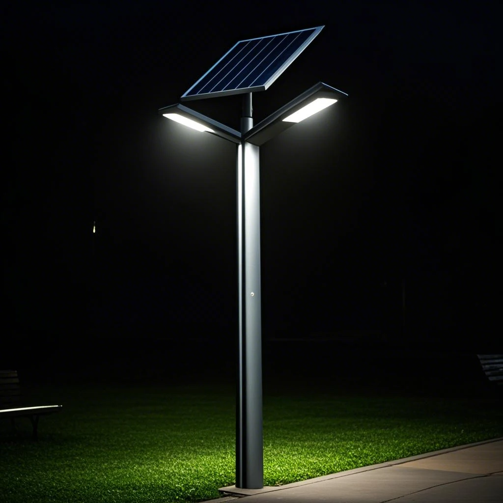 Nordic Outdoor Road Parking Lots Garden LED Pole Light 30W 3M IP65 Solar Energy Stainless Iron Pole Street Lamp
