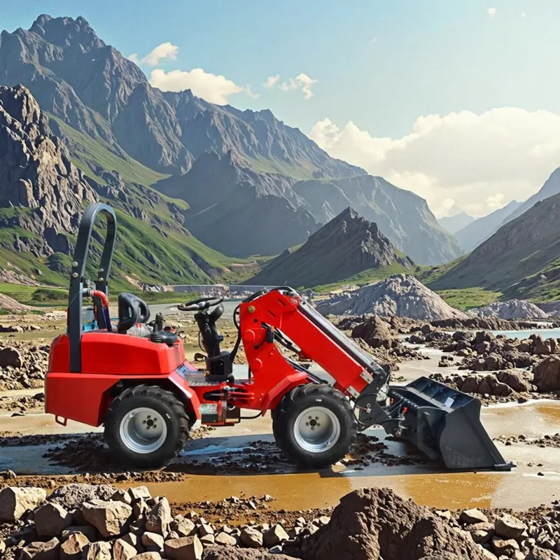 Mini Skid Steer Loader Crawler Track Loader CE EPA 25Hp Kubota Engine Hydraulic Multi Attachments Bucket Pallet Fork Auger