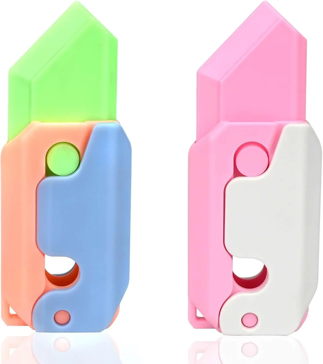 피젯 토이 3D 프린팅 중력 당근 나이프, 성인 및 어린이를 위한 감각 선물, ADHD 자폐증을 위한 불안 스트레스 해소 2개 발광