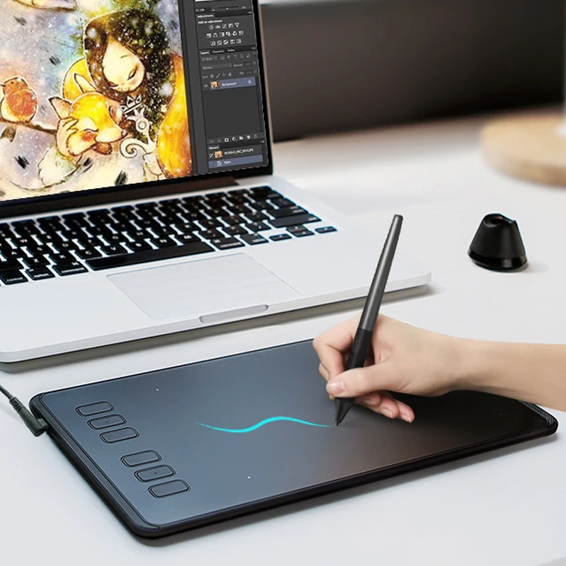 8192 Levels 6 Customizable Express Keys Designing Drawing Graphic Tablet H640P