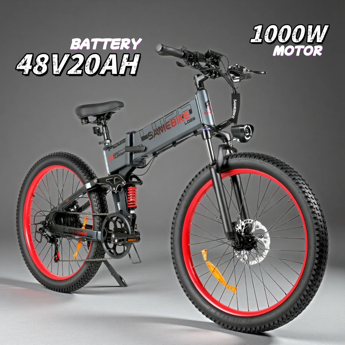 Electric Bike Samebike LO26 PLUS 48V 15Ah Battery 1000W Motor Foldable E-Bike Hydraulic Disc Brake 26 Inch Tire Electric bicycle
