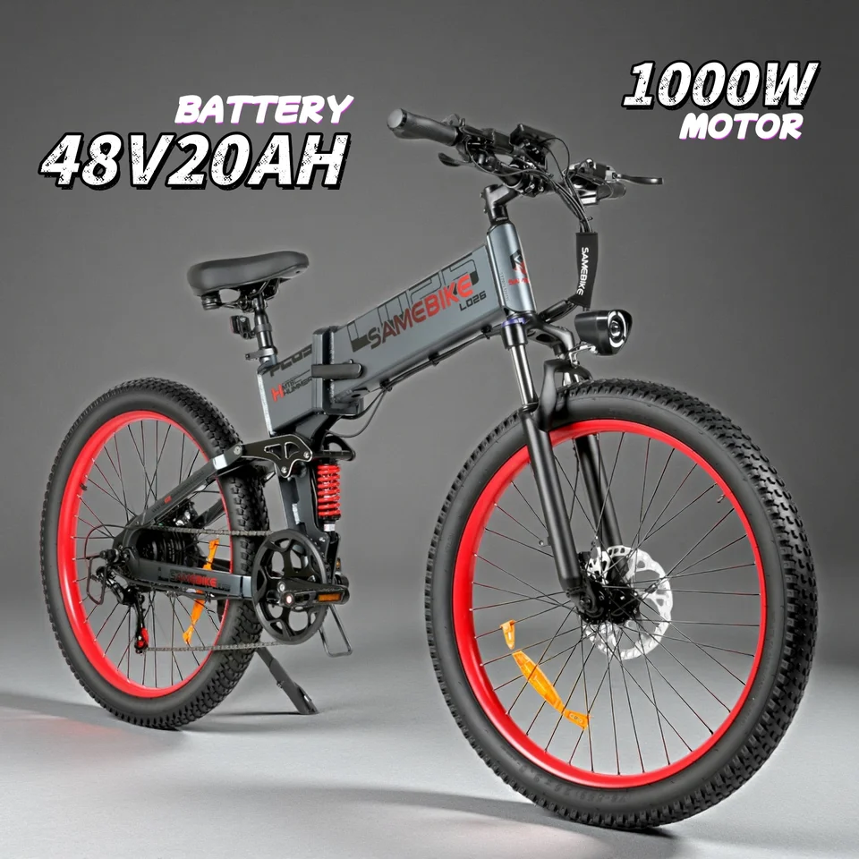 Electric Bike Samebike LO26 PLUS 48V 15Ah Battery 1000W Motor Foldable E-Bike Hydraulic Disc Brake 26 Inch Tire Electric bicycle image 1