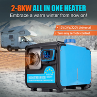 Universal Car Diesel Air Heater 5KW--8KW Single-Hole Parking Heater Remote Control +LCD Switch Aluminum Shell Heater Parts