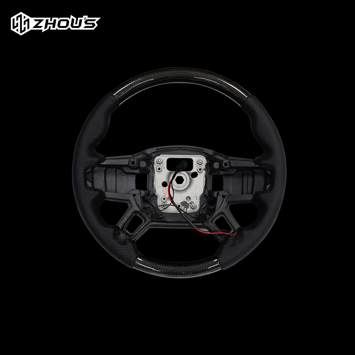 

High Quality Zhous Design Customized CARBON FIBER WITH PERFORATED LEATHER STEERING WHEEL For Land Rover New Defender L663