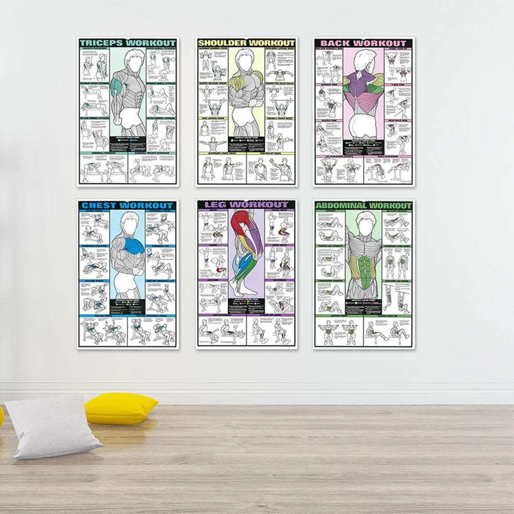 トレーニングフィットネスアクティビティvanvas絵画筋力画像壁アートポスター装飾絵画ジムの装飾のための使用cuadro
