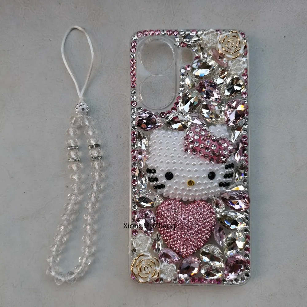 Hello Kitty Diamant-Blumen-Handyhülle für Xiaomi Poco M8 Power M7 Pro M6 M5 F8 F9 Pro F7 F6 F5 X7 X6 X5 X4 X3 mit Handschlaufe – Detail 11